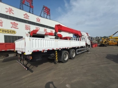 Howo 6x4 Hydraulic Truck Mounted 12Ton Mobile Lifitng Straight Boom Crane Stiff Arm Lorry Truck