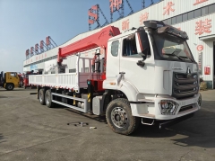 Howo 6x4 Hydraulic Truck Mounted 12Ton Mobile Lifitng Straight Boom Crane Stiff Arm Lorry Truck