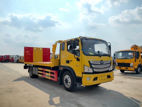 Wrecker Towing Truck Foton 4x2 Recovery Truck with Crane 10 Ton Flatbed Rotator Pickup Tow Truck on Sale