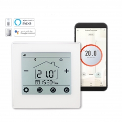 Touh Screen Floor Heating Thermostat Black or White Display