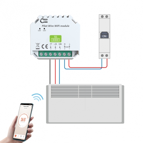 Smart WiFi Pilot Wire Heating Module 6 Modes Comfort Heating