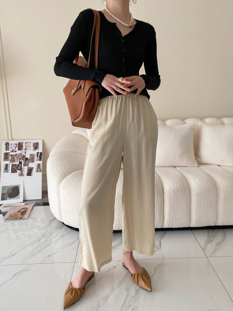 Tencel Linen Wide Leg Pants.