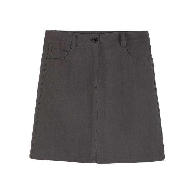 High-waisted A-line half-body skirt