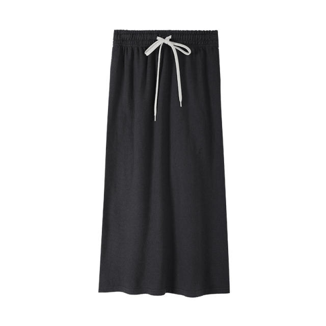 Elasticated lace-up halterneck skirt