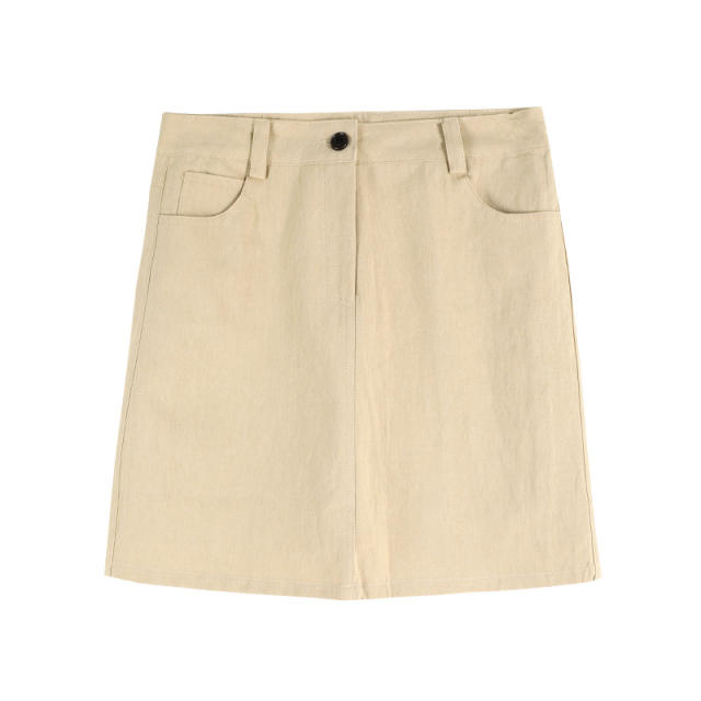 High-waisted A-line half-body skirt