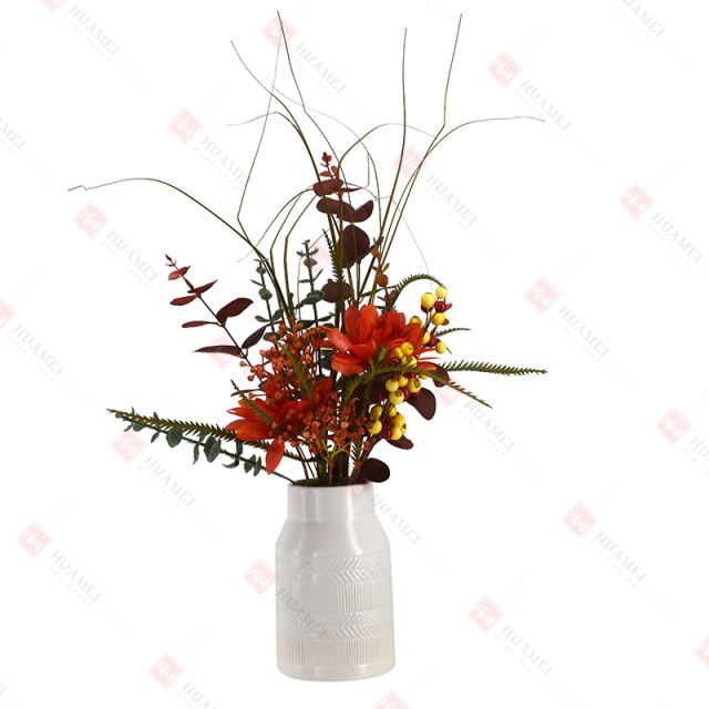 Autumn harvest dried flowers white art ceramics