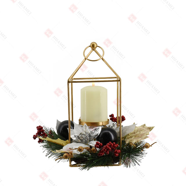 Golden Berry Christmas LED Candle Holder