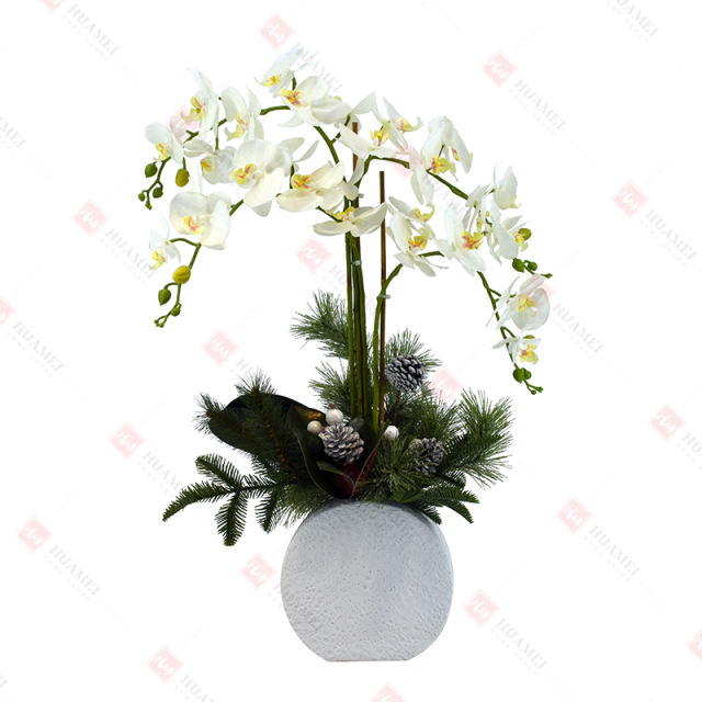 29pcs PEVA orchid  with white ceramic pot Christmas