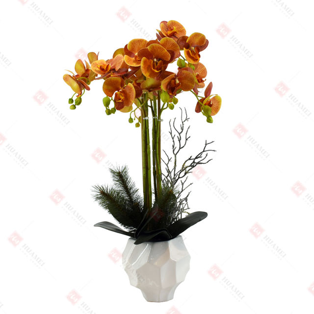 30pcs PEVA orchid  with white ceramic pot Christmas