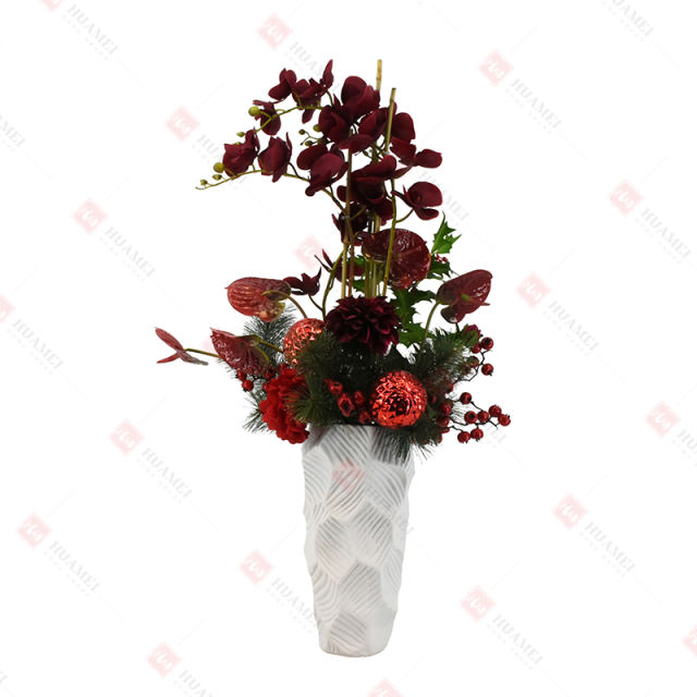 28pcs orchid  with white ceramic pot Christmas