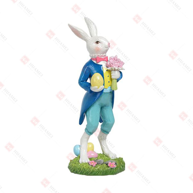 RESIN BUNNY BOY
WITH EGG & FLOWERS