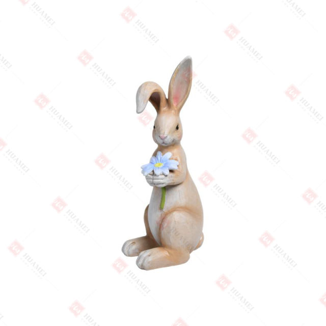 RESIN BUNNY WITH FLOWER