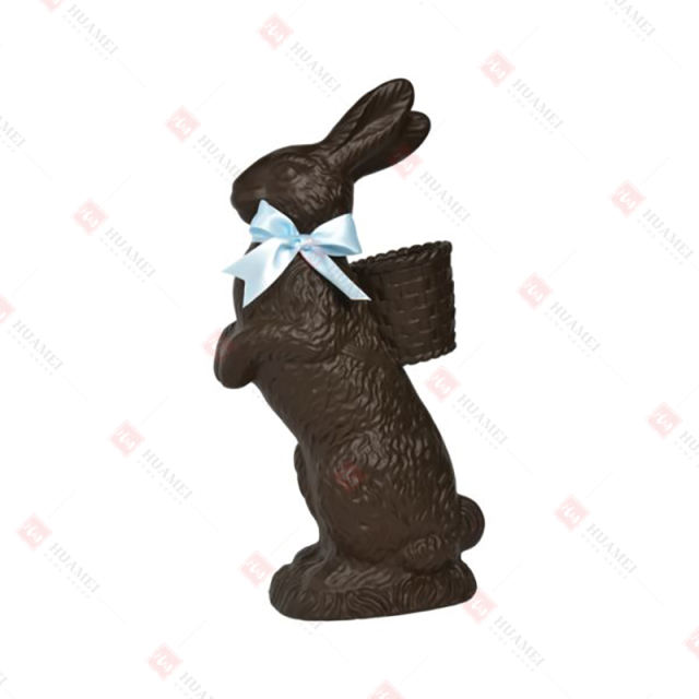 RESIN OVERSIZE CHOCOLATE BUNNY WITH BASKET