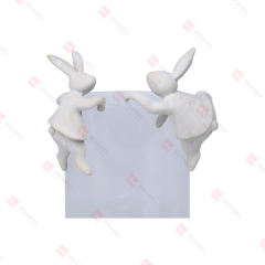 2 ASST , RESIN BUNNIES POT HANGER