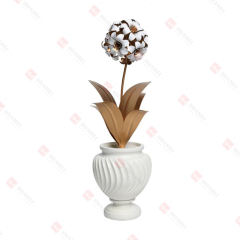 METAL FLOWER IN RESIN POT