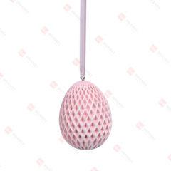 RESIN EGG WITH HONEYCOMB FINISH ORNAMENT