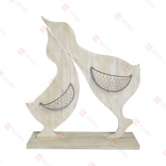 WOOD DUCKS WITH  
WIRE PLANT HOLDER