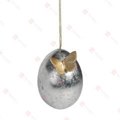 RESIN EGG ORNAMENT W/BUTTERFLY