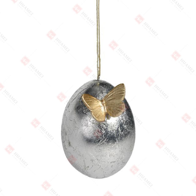 RESIN EGG ORNAMENT W/BUTTERFLY