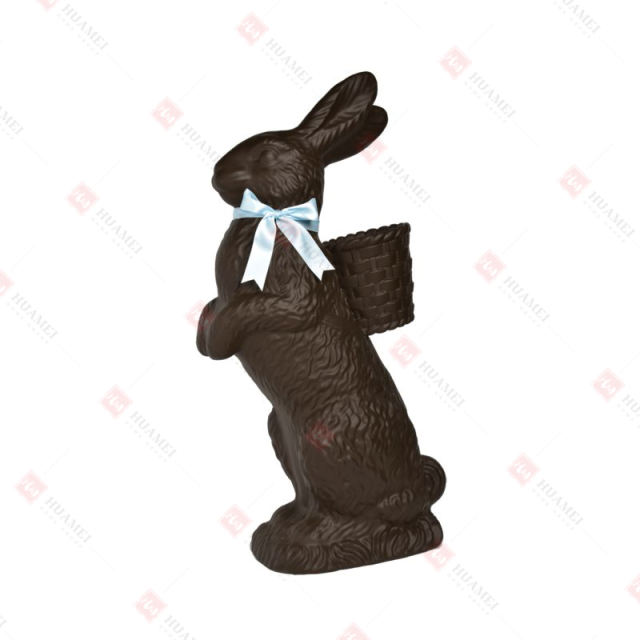 RESIN OVERSIZE CHOCOLATE BUNNY WITH BASKET