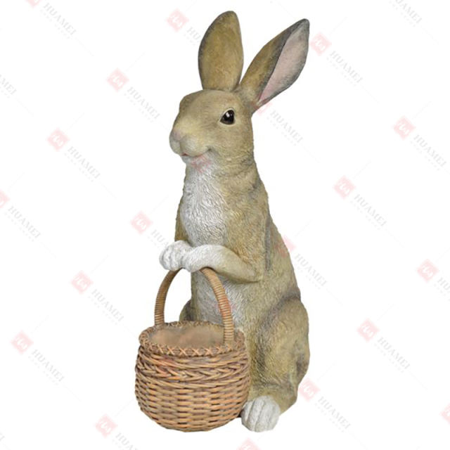 RESIN BUNNY WITH BASKET