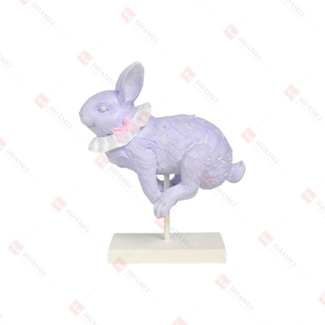 RESIN HOPPING RABBIT ON BASE
