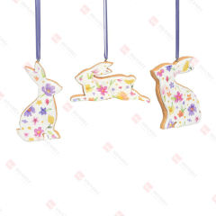 3 ASST,RESIN SUGAR COOKIE BUNNIES
WITH FLOWER DECAL ORNAMENT