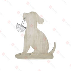 WOOD DOG HOLDING
WIRE BASKET