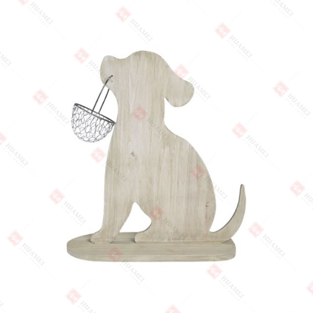 WOOD DOG HOLDING
WIRE BASKET