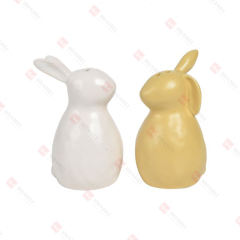 SET/2,PORCELAIN RABBIT S&P