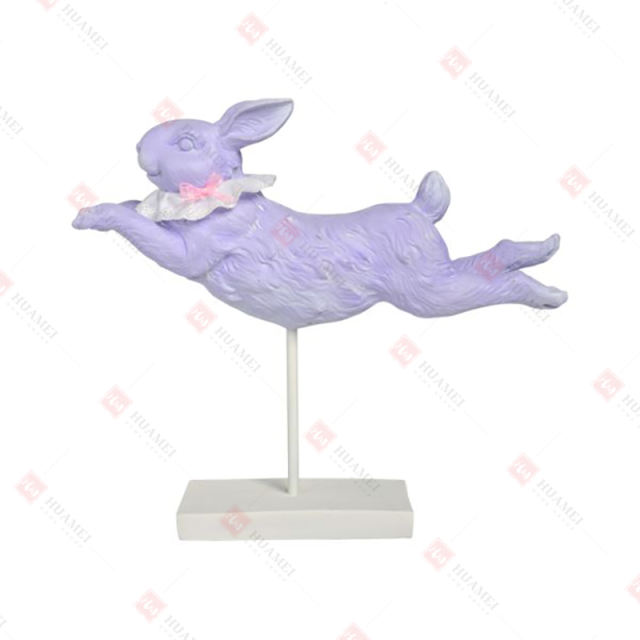 RESIN HOPPING RABBIT ON BASE