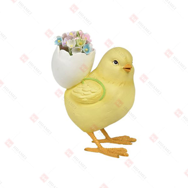 RESIN CHICK WITH EGG SHELL