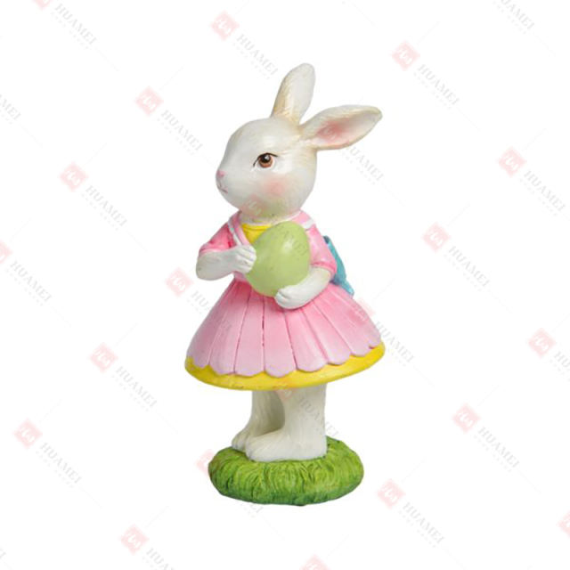 RESIN GIRL BUNNY WITH EGG