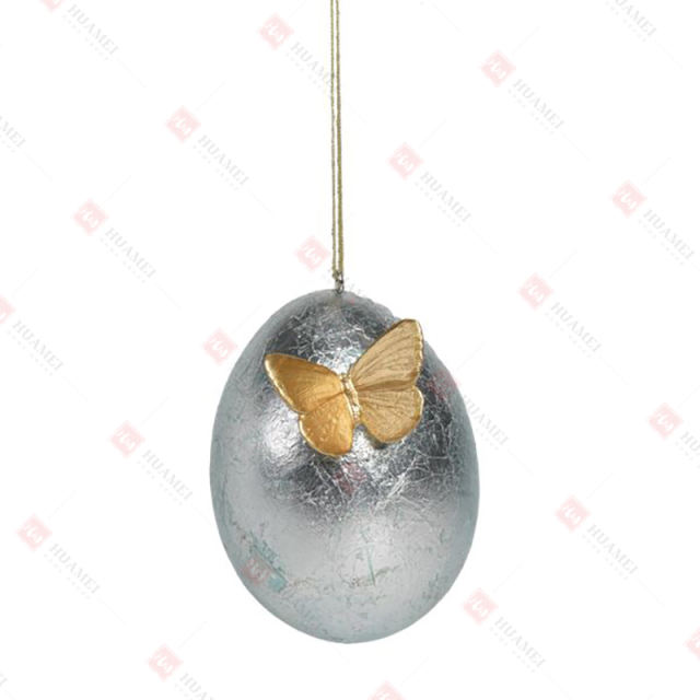 RESIN EGG ORNAMENT W/BUTTERFLY