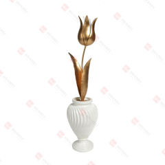 METAL FLOWER IN RESIN POT