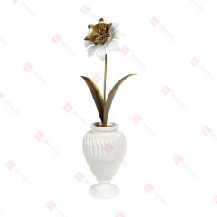 METAL FLOWER IN RESIN POT