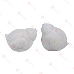 2 ASST., RESIN WOODEN-FINISH CHICKS
TABLE DECO