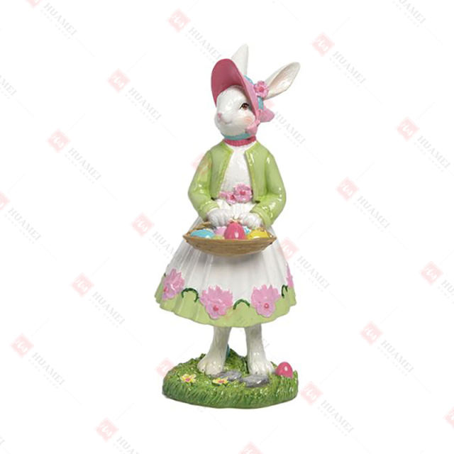 RESIN BUNNY GIRL
WITH BASKET OF EGGS