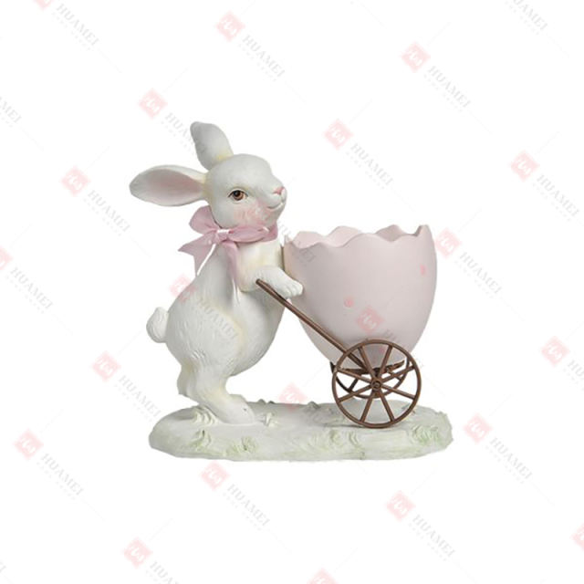 RESIN BUNNY WITH EGG CART