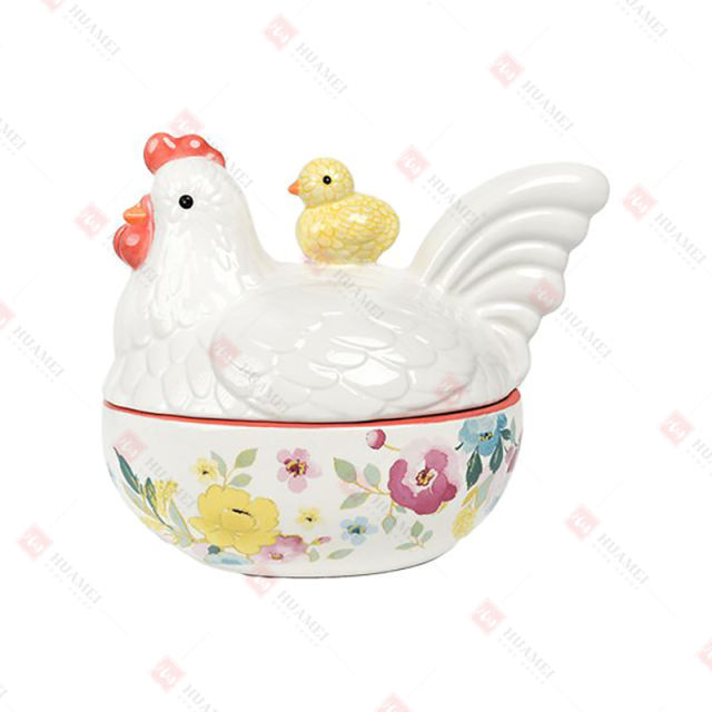 DOLOMITE FLORAL HEN CANDY BOX