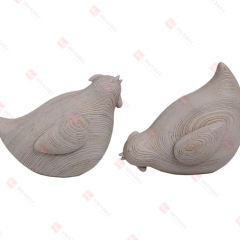 2 ASST., RESIN WOODEN-FINISH CHICKEN
TABLE DECO