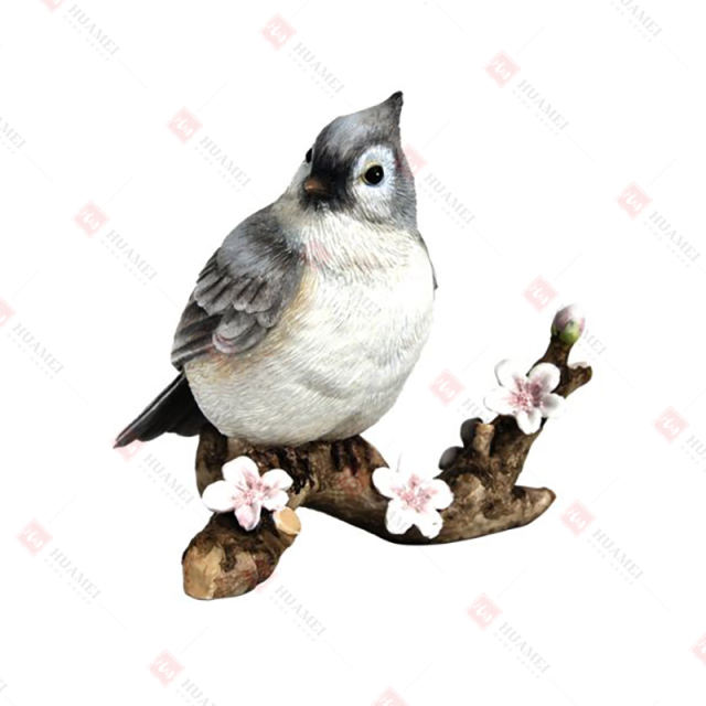 RESIN BIRDS STANDING ON BRANCH TABLE DECO