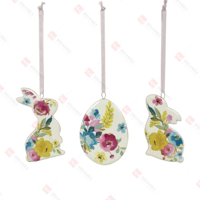 3 ASST, DOLOMITE EGG & BUNNY ORNAMENT
W/ FLOWER DECAL