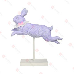 RESIN HOPPING RABBIT ON BASE