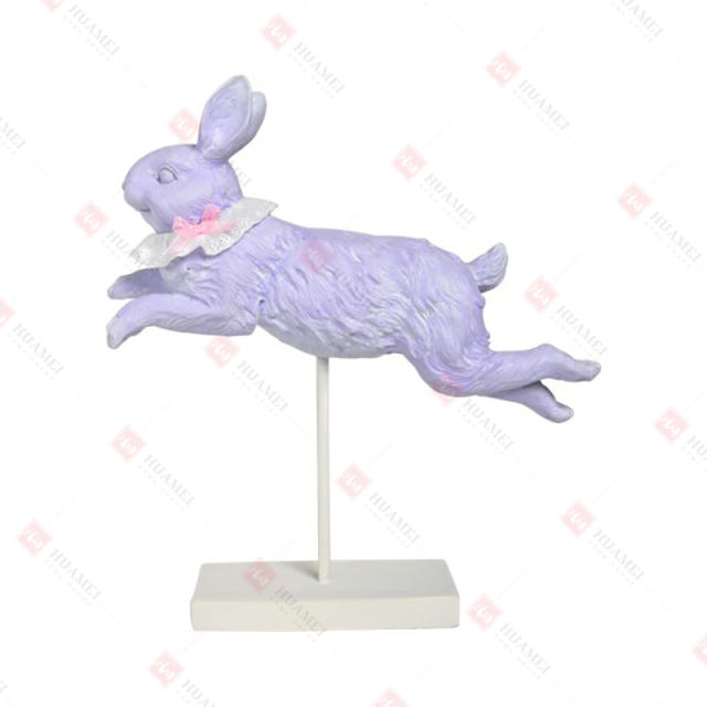 RESIN HOPPING RABBIT ON BASE