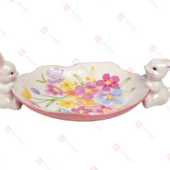 DOLOMITE PANSY BOWL WITH BUNNIES