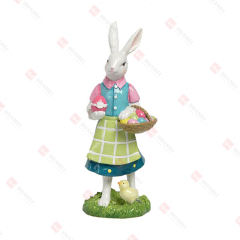 RESIN BUNNY GIRL 
WITH EGG & BASKET