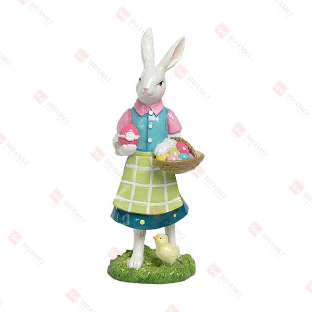 RESIN BUNNY GIRL 
WITH EGG & BASKET