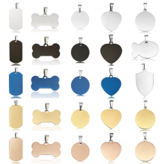 Blank Pet ID Tags - Various Colors and Shapes, Stainless Steel MOQ: 20PCS