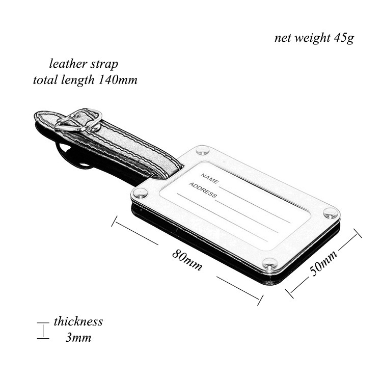 Luggage Tags, Stainless Steel Luggage Identifiers with Lanyard, Can Engrave Name Tags, 80*50*3mm